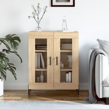 Aparador de madera de ingeniería 69,5x34x90 cm Mueble de Almacenaje de Salón Buffet para salón Armario Auxiliar Armario de Almacenamiento en color roble Sonoma Marrón