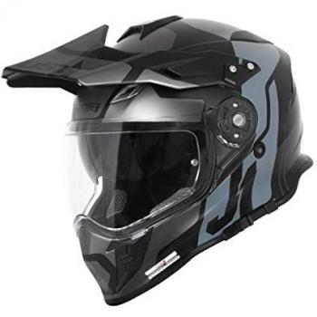 Just1 Casco de Motocross Adventure J34 Pro Tour Plata-Negro XS
