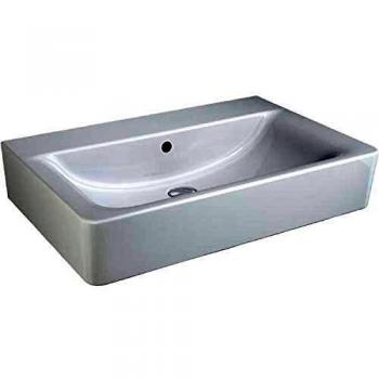 Lavabo Compacto Ideal Standard Cube 55x37,5cm sin orificio para grifería, con desagüe, color blanco