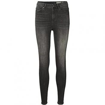 Vero Moda High Waist Skinny Jeans for Women - Dark Grey Denim, Size M