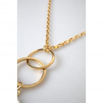 Dolce & Gabbana Gold Tone Brass Chain Link DG Logo Pendant Necklace