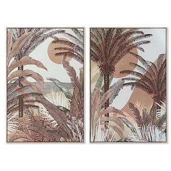 Cuadro DKD Home Decor 84 x 4,5 x 123 cm Palmeras Colonial (2 Unidades) Multicolor Estándar