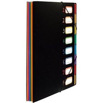 Clasificador Expandible Rainbow Class 8 Compartimentos Polypropileno 5/10 - Formato A4 25,5 x 32 cm