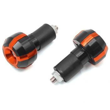 sourcing map 2 Pcs Naranja Negro de Aleación Aluminio de 22mm Accesorio de Motocicleta Tapa del Extremo Tapón del Manillar Apretón Manija