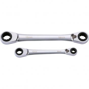 Llave inglesa SONIC 4-IN-1 de 8-10 mm y 12-13 mm, llave de doble estrella de trinquete SONIC 4170401, Sonic 4170401 4 in1 anillo llave de