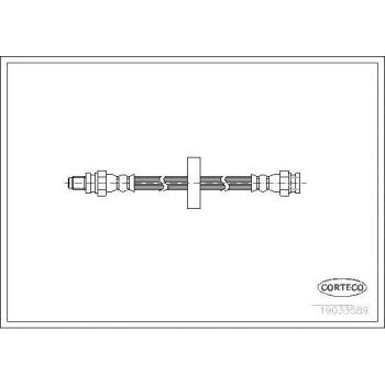 Latiguillo de freno CORTECO 19033589 - Longitud: 1.5 m, Material: goma, Conectores: metálicos, Resistencia a la presión: hasta 200 bar, Cumple con normativas