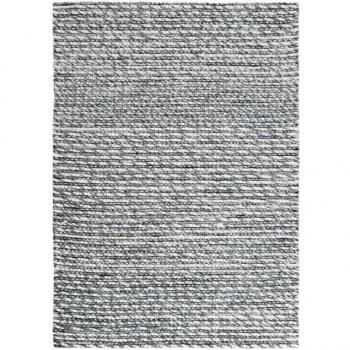LATONIE - Alfombra de lana y viscosa jaspeada natural 120 x 170 cm gris claro