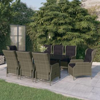 Set de Comedor para Jardín 9 Piezas Marrón
