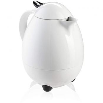 Leifheit Termo Columbus 1,0 L blanco brillo intenso, termo grande con tecla de aroma para aprox. 8 tazas, termo portátil para servir con una mano