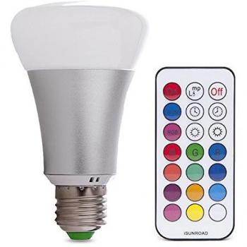 Greenice | Bombilla LED E27 10W 3000ºK RGB + Ww Mando 30.000H [CA-E27-10-RGB-WW]