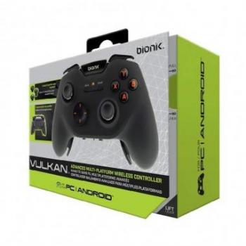 BIONIK Vulkan Negro Bluetooth Gamepad para PC, Android y Cloud con Conexión Inalámbrica de 2.4GHz