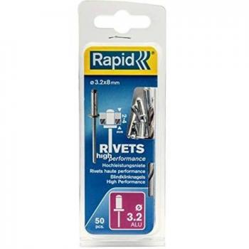 Rapid 5000383 Remaches, 0 W, Plateado, 3.2x8mm