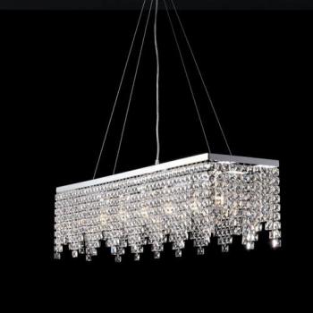 Lámpara Clásica Penélope Cristal Cromo 6 Luces E27