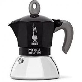 Bialetti - Cafetera Moka de Inducción, Adecuada para todo tipo de Placas, 2 Tazas de Café Espresso