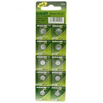Pack de 10 uds Pilas tipo botón alcalinas. 1.5 V Electro Dh 52.540/LR41 8430552104246