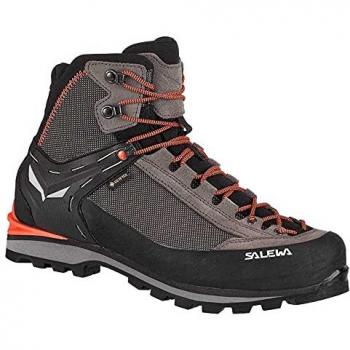 Salewa Botas de Alpinismo Crow Gore-Tex para Hombre, color negro, gris y naranja, talla 44.5