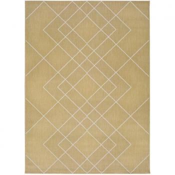 Alfombra Geométrica Hibis de Interior y Exterior en Mostaza - 160x230, 80x150, 135x190 cm