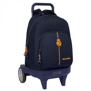 Mochila Grande con Ruedas Compact Evolución Real Madrid 2ª Equipación 24/25, Extraíble, Ideal para Niños de Diferentes Edades, Cómoda, Versátil, Calidad y Resistencia, Dimensiones