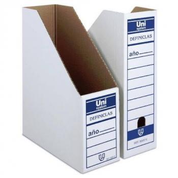 Revistero Unipapel Blanco Cartón (Pack de 12 unidades, tamaño 33,5 x 26 x 10 cm)