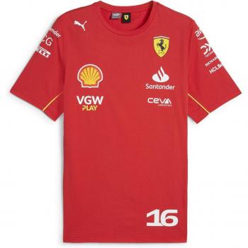 Puma Scuderia Ferrari Charles Leclerc Short Sleeve T-Shirt - Burnt Red - Men's Medium