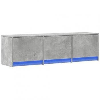 Mueble de TV LED madera ingeniería gris hormigón 140x34x40 cm