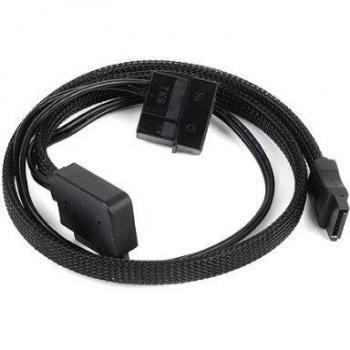 SilverStone SST-CP10 – Cable adaptador Slimline SATA to SATA, ángulo de 90°, capa de cable metálico