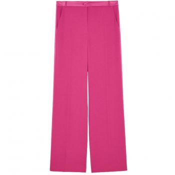 Patrizia Pepe Fuchsia Viscose Palazzo Trousers with Smoking Details - Size S