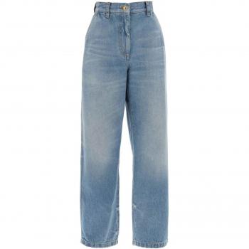 Palm Angels Women's Wide-Leg Jeans in Denim | Size 25 | PWYB027S24DEN002 Color 4040