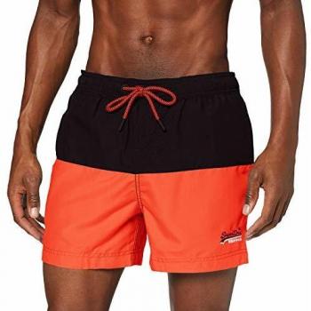 Superdry Beach Volley Swim Short Bañador para Hombre, Naranja
