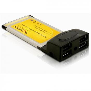 Tarjeta Adaptadora Delock PCMCIA a USB 2.0 de 4 Puertos