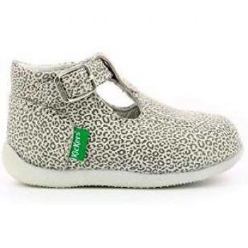 Kickers - Botines de verano para niña, color gris y plateado, Gris