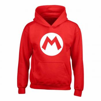 Suéter con Capucha Gaming de Super Mario - Mario Badge - Unisex Infantil Rojo - Tallas 9-11 Años (116-152 cm)