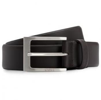BOSS Barnabie Dark Brown Leather Belt for Men 90 cm with Pin Buckle