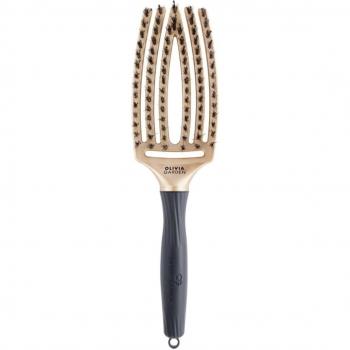 Olivia Garden Trinity Fingerbrush Gold - Cepillo para cabello con cerdas de jabalí y nylon, ideal para desenredar sin dolor