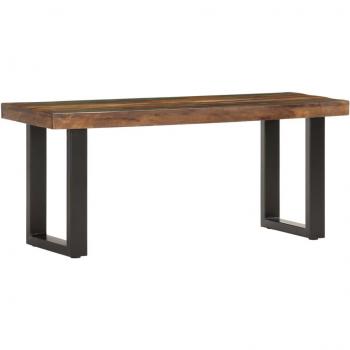 Banco Macizo de Madera Reciclada y Acero de 110 cm - Dia e Noite