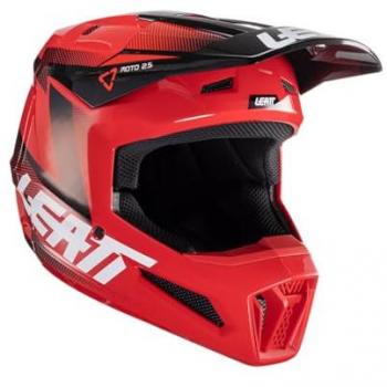 Leatt Casco de Cross Moto 2.5 V24 Rojo con Tecnología Turbina 360°