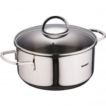 Bergner Classic Cacerola de inducción con Tapa, Acero Inoxidable, Plateado, 20 cm