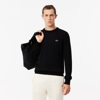 Lacoste Men's Black Sweater Size 3 with Classic Logo