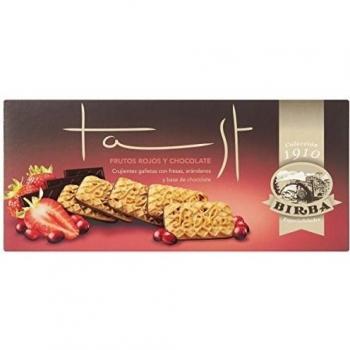 Birba - Tast Frutos Rojos 120 g Galletas Con Arándanos, Fresas Y Base De Chocolate Fondant