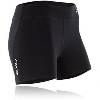 2XU Woman Fitness Comp 4 Inch Short S Calentador de piernas, Negro/Plata, Estandar para Mujer