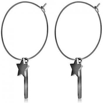 Córdoba Jewels | Pendientes en plata de ley 925 con diseño Aros Estrella Barra Silver
