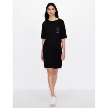 Vestido básico corto negro Armani Exchange para mujer