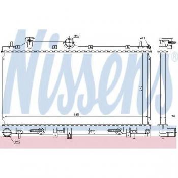 Radiador de refrigeración del motor NISSENS 66676 con alta eficiencia y durabilidad