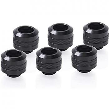 Alphacool Icicle PRO 13 mm HardTube Fitting G1/4 - Deep Black Six Pack