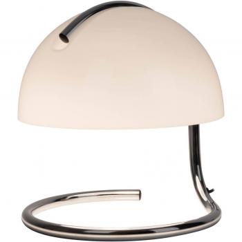 Lámpara de mesa Burano, blanca, altura 25 cm, cristal/metal, E27