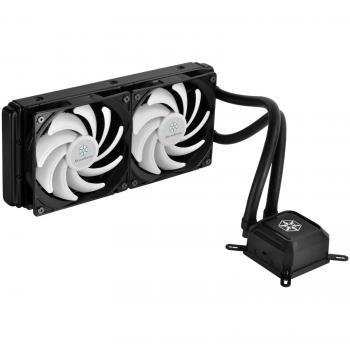 SilverStone SST-TD02-Lite - Refrigerador de agua Tundra, PWM 120mm duales auto ajustables, Intel/AMD