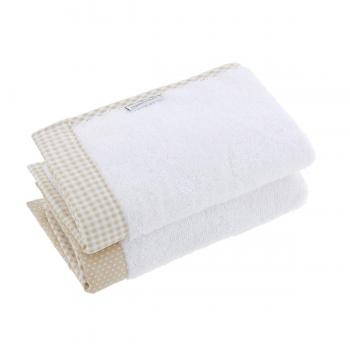 Juego de 2 Toallas Vichy10 Beige 25X35X1 cm