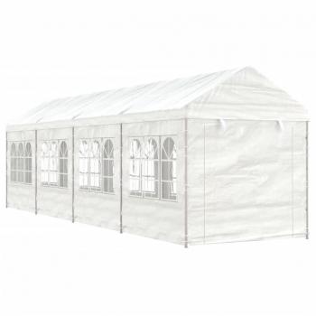 Cenador Gazebo con Tejado Blanco 8,92x2,28x2,69 m en Polietileno