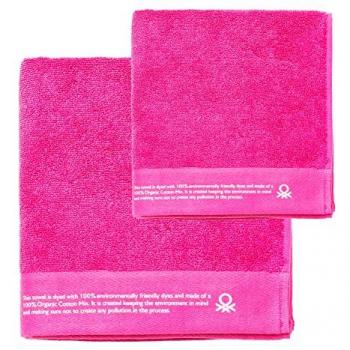 Juego de 2 Toallas de Baño Algodón Orgánico 450gsm Rosa (50x90cm y 70x140cm)