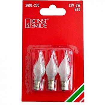 Bombillas de repuesto E10 3W 12V efecto llama - Pack de 3 Konstsmide